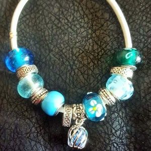 Charm Bracelet with Murano Beads